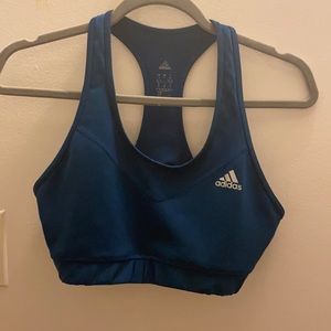 Adidas Blue Racerback Blue Sports Bra Size M